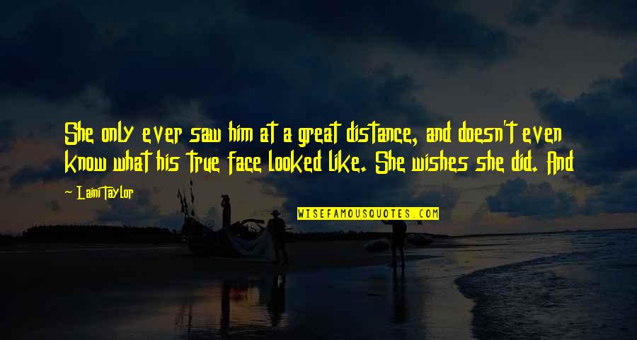 Jeremy Golf Quotes By Laini Taylor: She only ever saw him at a great Jeremy Golf Quotes By Laini Taylor: She only ever saw him at a great
