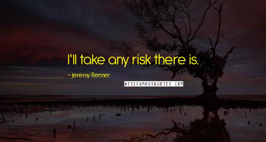Jeremy Renner quotes: I'll take any risk there is.