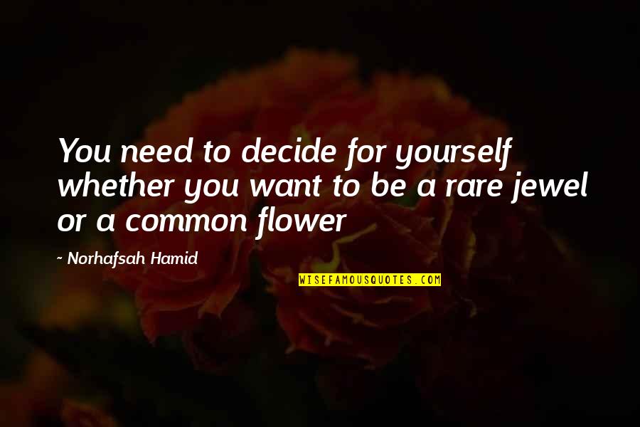 Jeret Mccoy Quotes By Norhafsah Hamid: You need to decide for yourself whether you