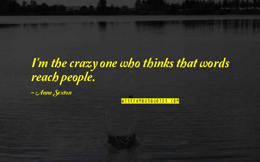 Jerico Quotes By Anne Sexton: I'm the crazy one who thinks that words