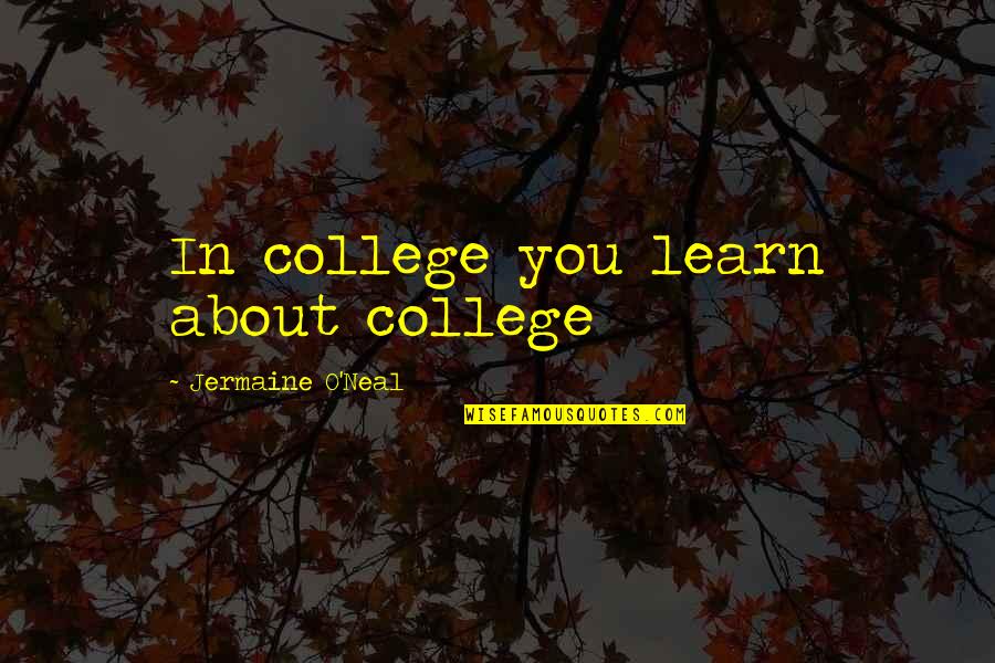 Jermaine O'neal Quotes By Jermaine O'Neal: In college you learn about college