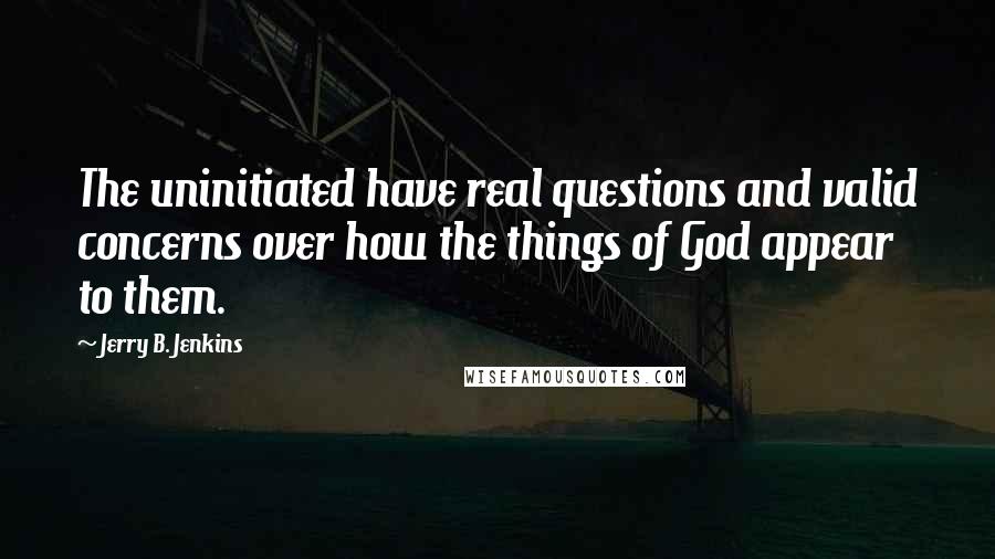 Jerry B. Jenkins quotes: The uninitiated have real questions and valid concerns over how the things of God appear to them.