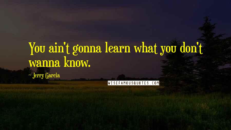 Jerry Garcia quotes: You ain't gonna learn what you don't wanna know. Jerry Garcia quotes: You ain't gonna learn what you don't wanna know.