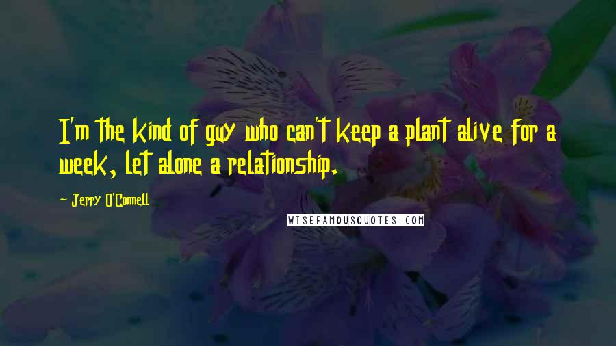 Jerry O'Connell quotes: I'm the kind of guy who can't keep a plant alive for a week, let alone a relationship.