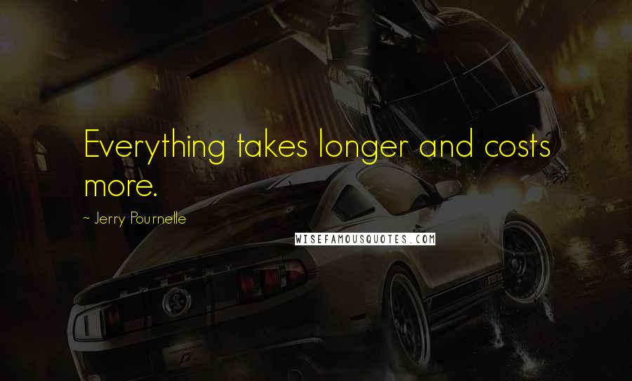 Jerry Pournelle quotes: Everything takes longer and costs more.