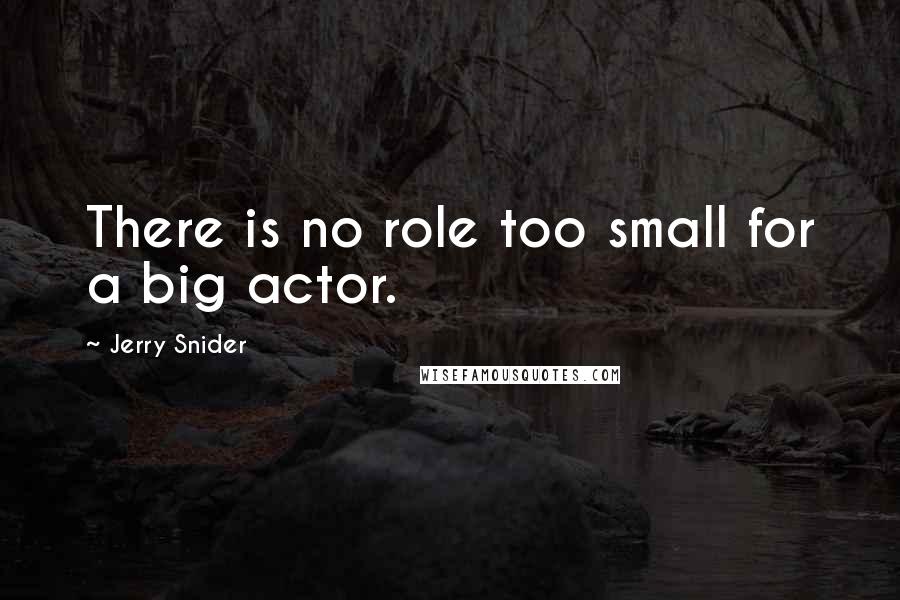 Jerry Snider quotes: There is no role too small for a big actor.