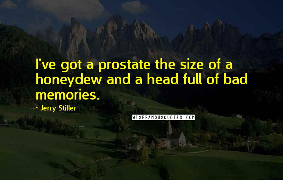 Jerry Stiller quotes: I've got a prostate the size of a honeydew and a head full of bad memories.