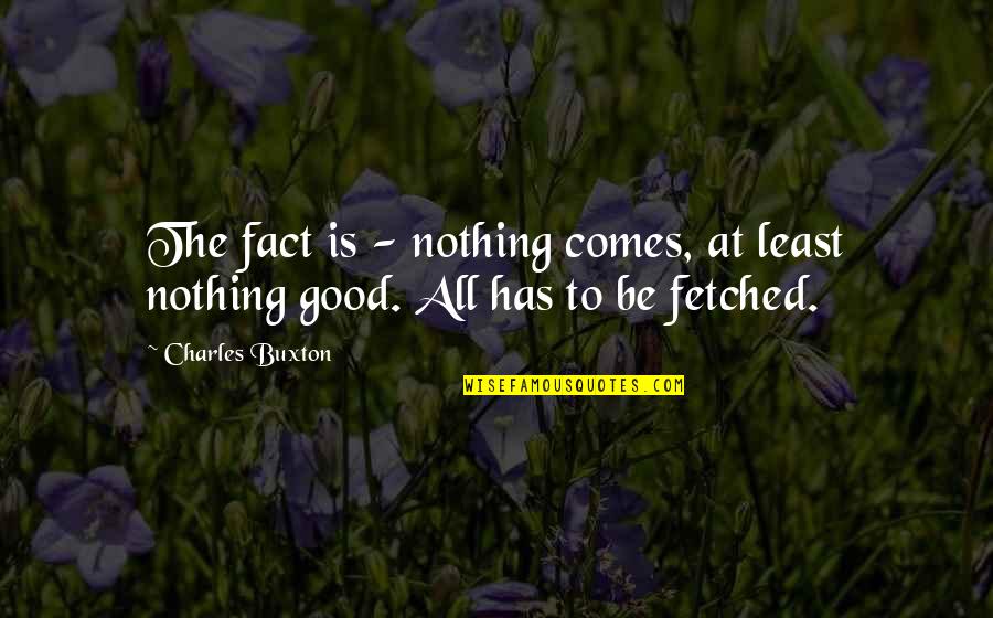 Jessamyn Ward Quotes By Charles Buxton: The fact is - nothing comes, at least