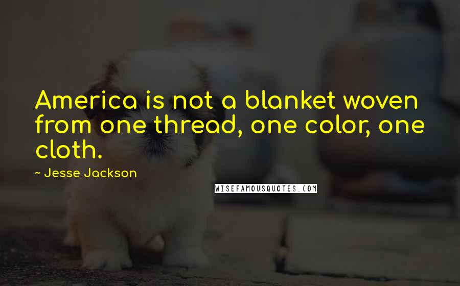 Jesse Jackson quotes: America is not a blanket woven from one thread, one color, one cloth.