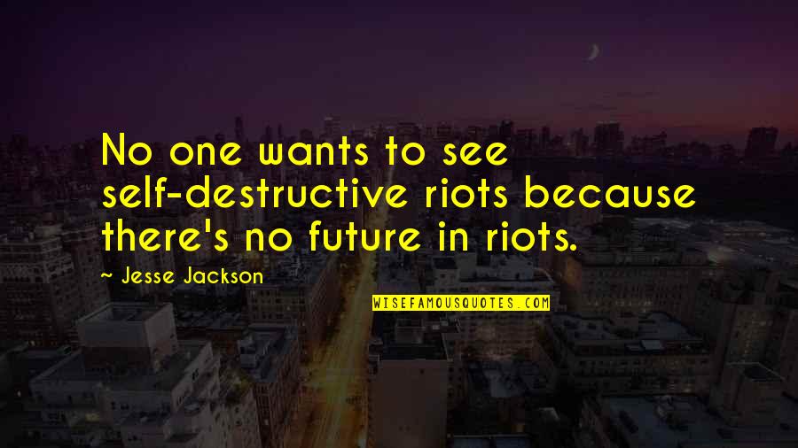 Jesse Jackson Quotes By Jesse Jackson: No one wants to see self-destructive riots because
