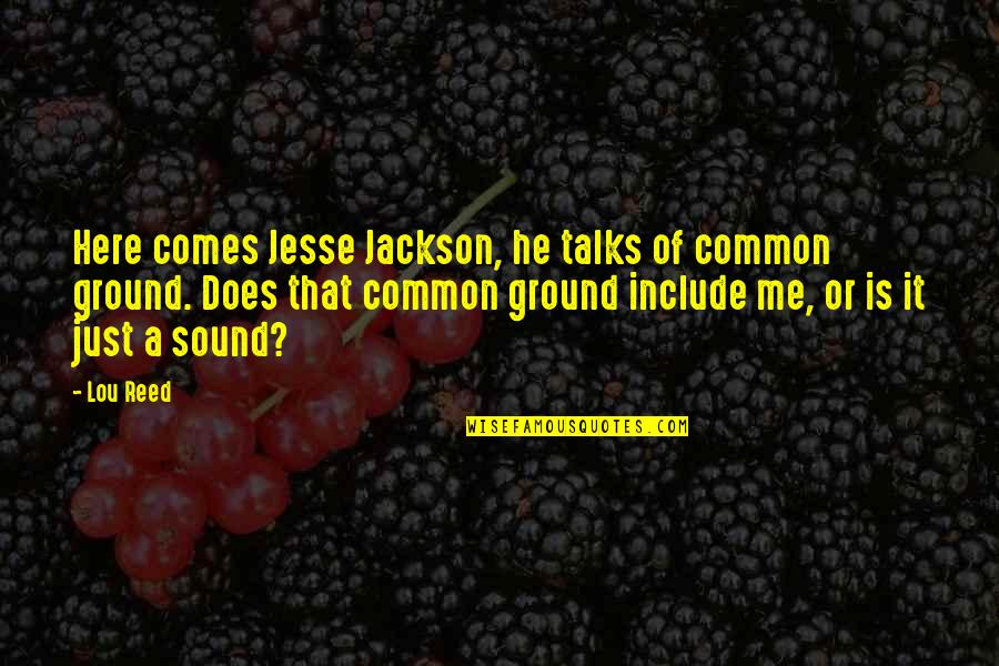 Jesse Jackson Quotes By Lou Reed: Here comes Jesse Jackson, he talks of common