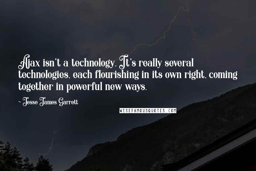 Jesse James Garrett quotes: Ajax isn't a technology. It's really several technologies, each flourishing in its own right, coming together in powerful new ways.