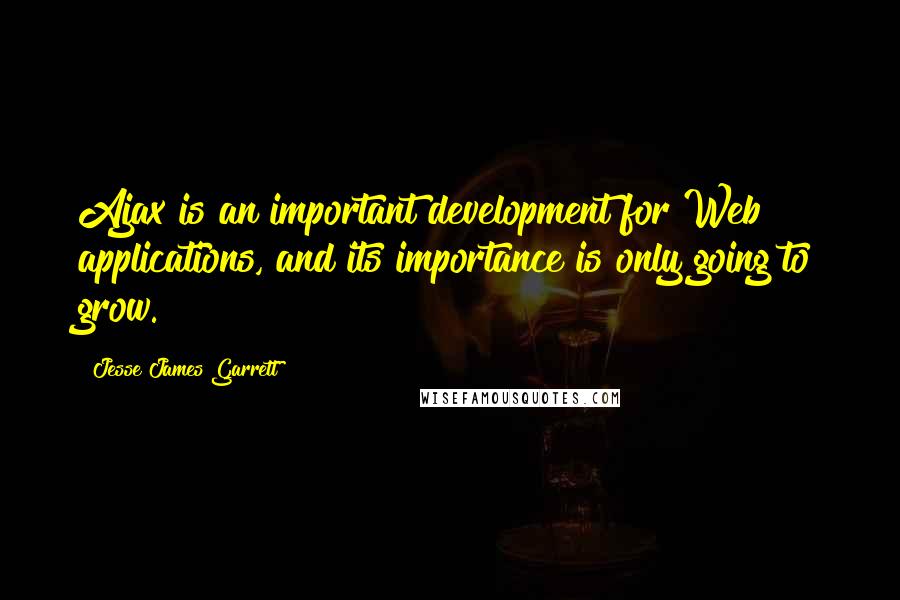 Jesse James Garrett quotes: Ajax is an important development for Web applications, and its importance is only going to grow.