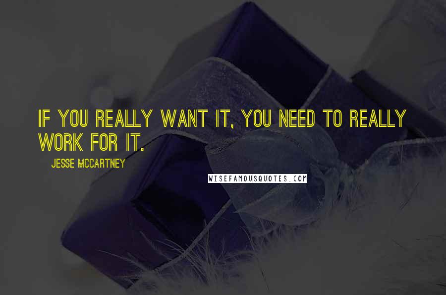 Jesse McCartney quotes: If you really want it, you need to really work for it.