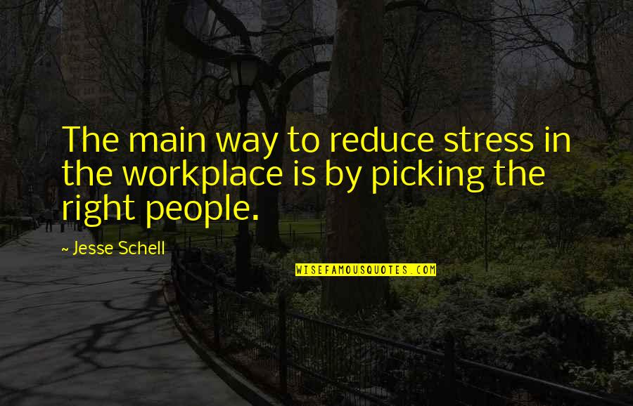Jesse Schell Quotes By Jesse Schell: The main way to reduce stress in the