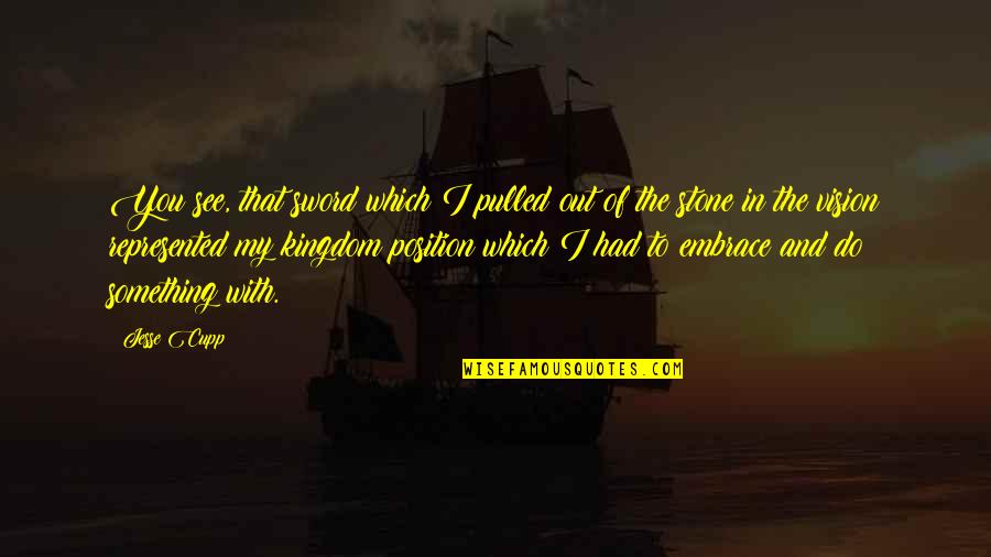 Jesse Stone Quotes By Jesse Cupp: You see, that sword which I pulled out Jesse Stone Quotes By Jesse Cupp: You see, that sword which I pulled out