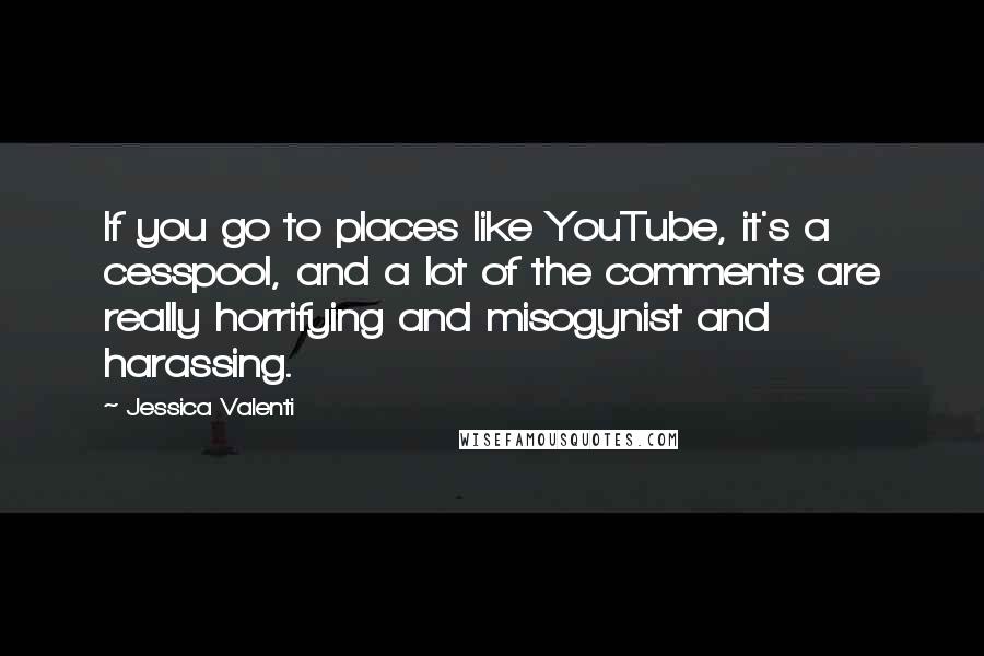 Jessica Valenti quotes: If you go to places like YouTube, it's a cesspool, and a lot of the comments are really horrifying and misogynist and harassing.