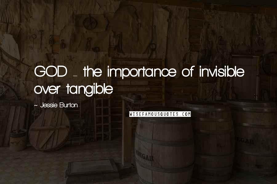 Jessie Burton quotes: GOD - the importance of invisible over tangible