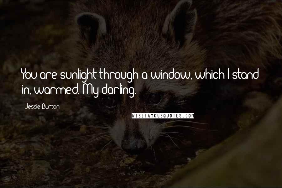 Jessie Burton quotes: You are sunlight through a window, which I stand in, warmed. My darling.