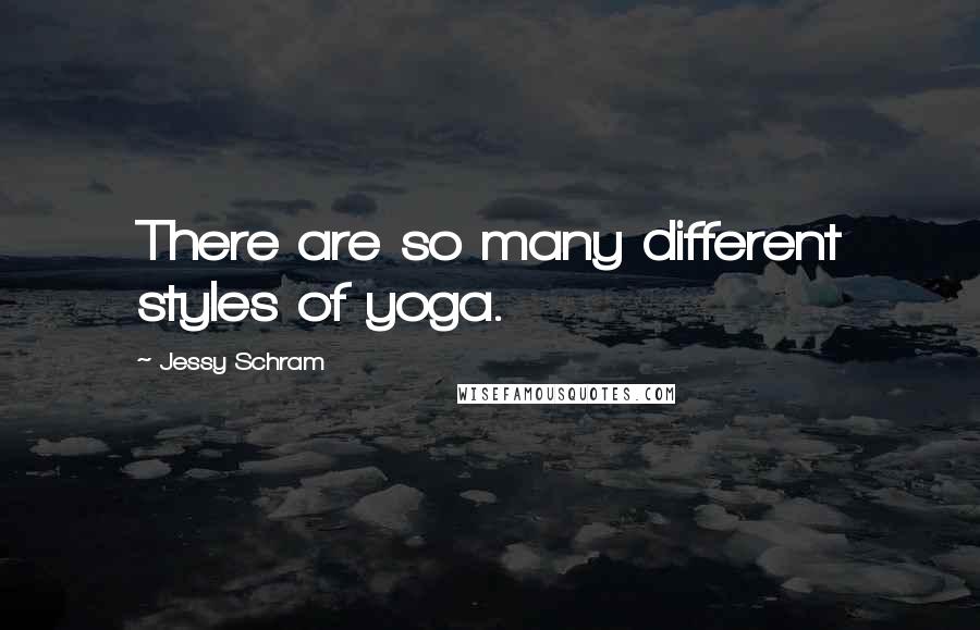 Jessy Schram quotes: There are so many different styles of yoga.