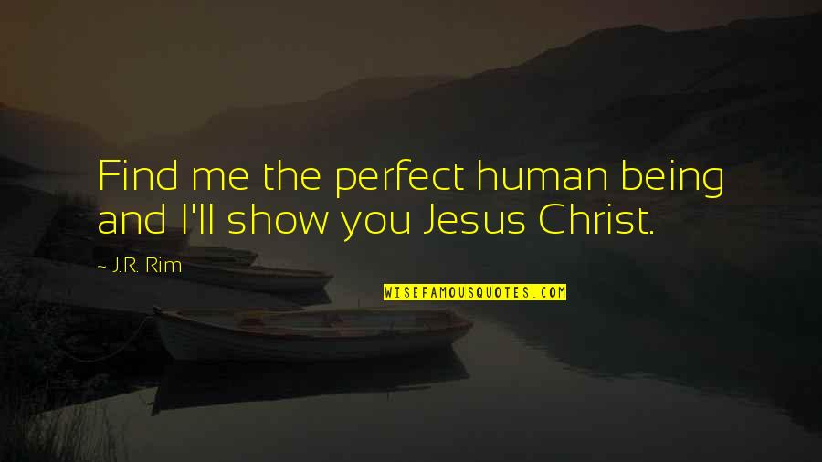 Jesus And Nature Quotes By J.R. Rim: Find me the perfect human being and I'll