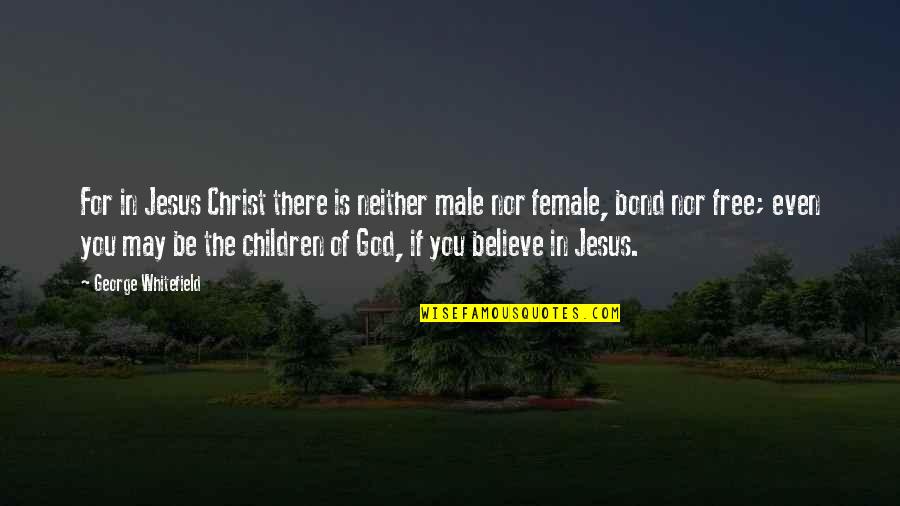 Jesus Believe Quotes By George Whitefield: For in Jesus Christ there is neither male