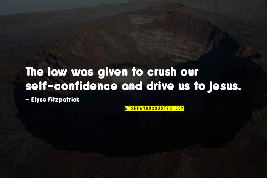 Jesus Confidence Quotes By Elyse Fitzpatrick: The law was given to crush our self-confidence