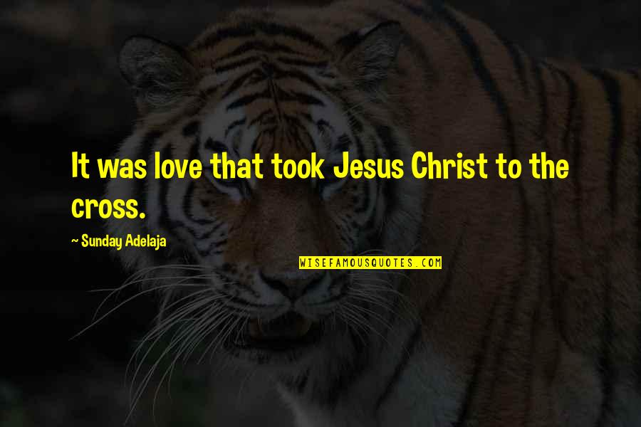 Jesus Cross Quotes By Sunday Adelaja: It was love that took Jesus Christ to