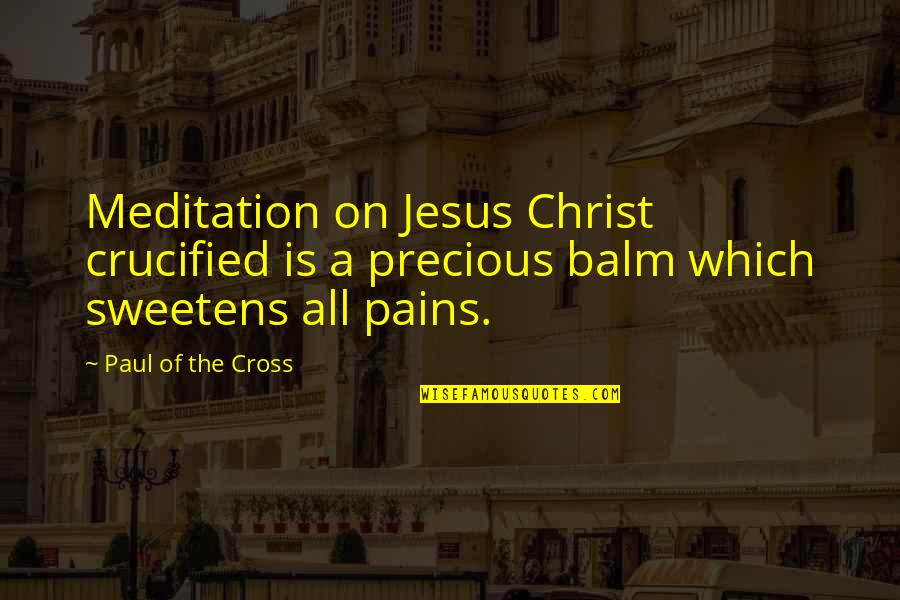 Jesus On The Cross Quotes By Paul Of The Cross: Meditation on Jesus Christ crucified is a precious Jesus On The Cross Quotes By Paul Of The Cross: Meditation on Jesus Christ crucified is a precious