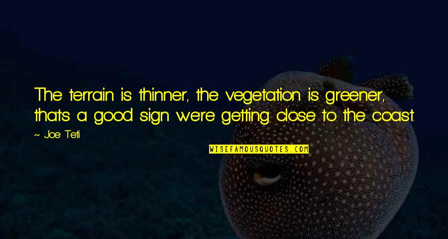 Jesus S Teachings Quotes By Joe Teti: The terrain is thinner, the vegetation is greener,