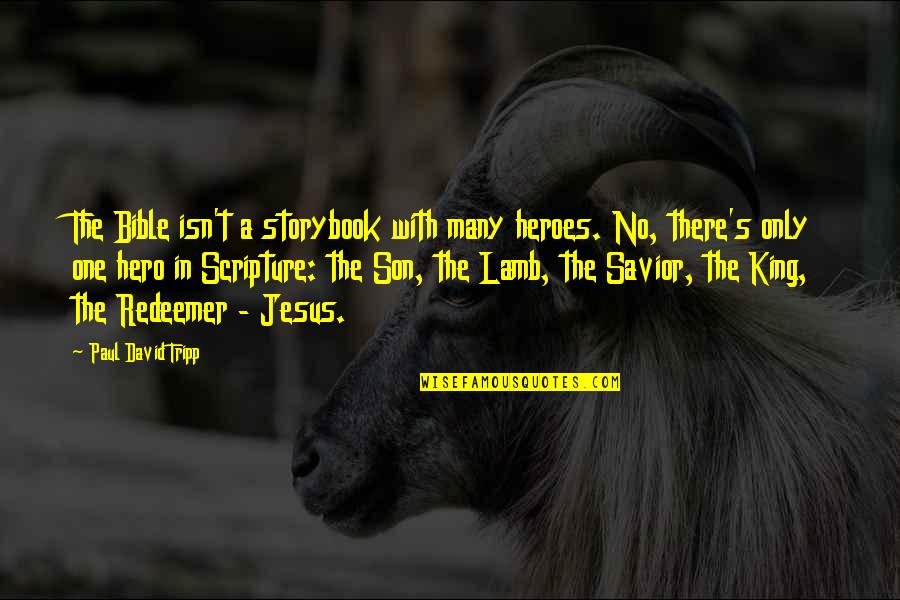 Jesus Savior Quotes By Paul David Tripp: The Bible isn't a storybook with many heroes. Jesus Savior Quotes By Paul David Tripp: The Bible isn't a storybook with many heroes.