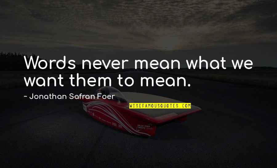 Jesus Would Be A Democrat Quotes By Jonathan Safran Foer: Words never mean what we want them to