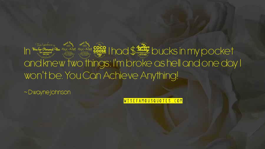 Jet Like Animals Quotes By Dwayne Johnson: In 1995 I had $7 bucks in my Jet Like Animals Quotes By Dwayne Johnson: In 1995 I had $7 bucks in my