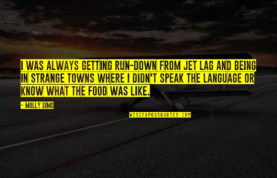Jet Like Jet Quotes By Molly Sims: I was always getting run-down from jet lag