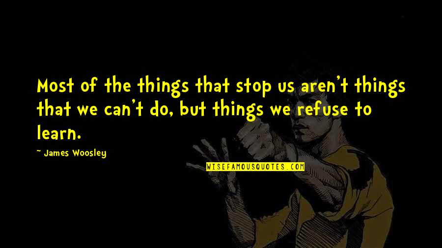Jethro Bodine Quotes By James Woosley: Most of the things that stop us aren't Jethro Bodine Quotes By James Woosley: Most of the things that stop us aren't