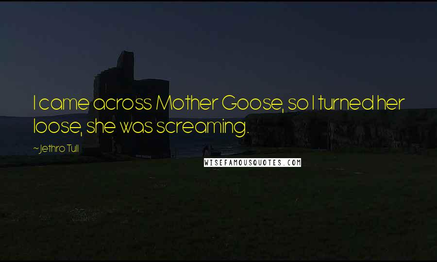 Jethro Tull quotes: I came across Mother Goose, so I turned her loose, she was screaming.