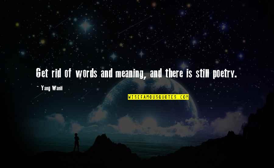 Jetsom Quotes By Yang Wanli: Get rid of words and meaning, and there