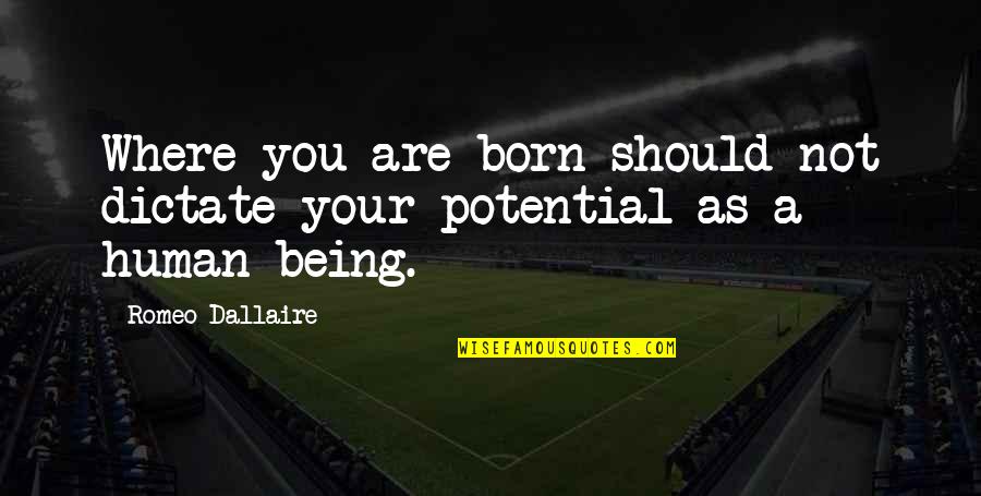 Jeung Suns Quotes By Romeo Dallaire: Where you are born should not dictate your