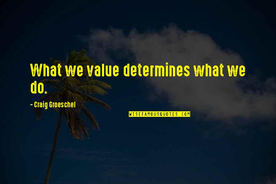 Jhonna Flores Quotes By Craig Groeschel: What we value determines what we do.