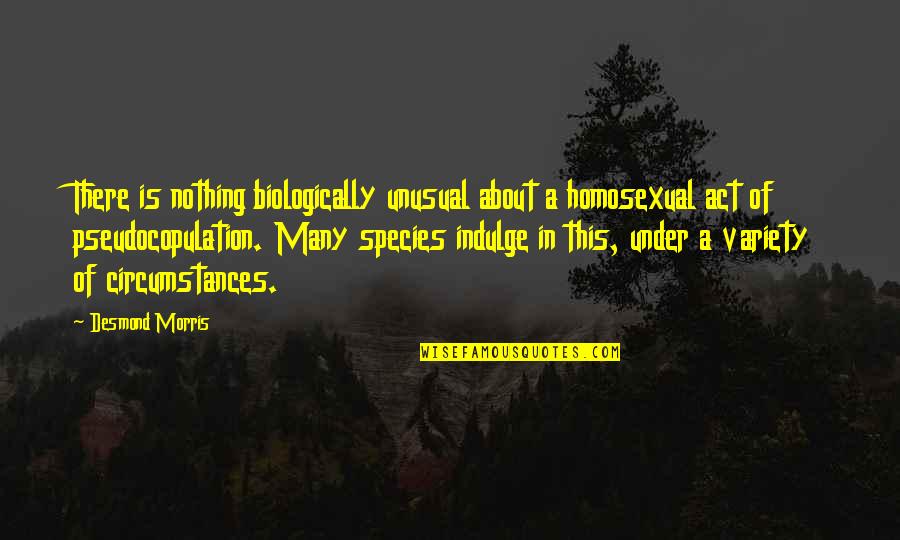 Jhoot Islamic Quotes By Desmond Morris: There is nothing biologically unusual about a homosexual
