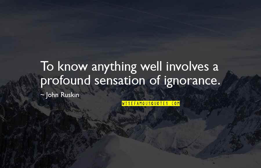 Jianna Bonomi Quotes By John Ruskin: To know anything well involves a profound sensation