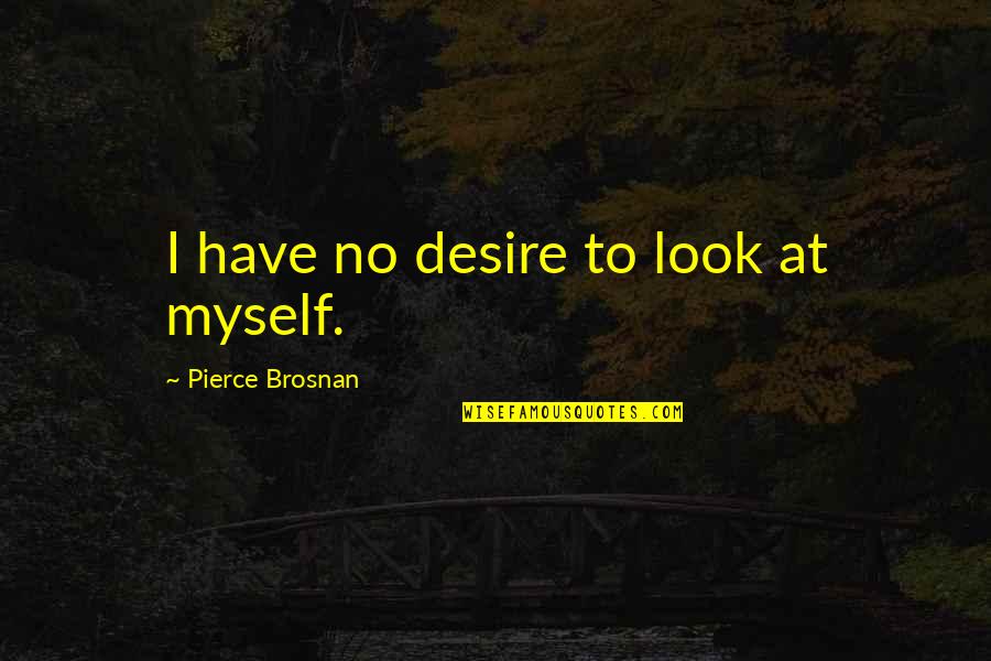 Jibaritos Quotes By Pierce Brosnan: I have no desire to look at myself. Jibaritos Quotes By Pierce Brosnan: I have no desire to look at myself.