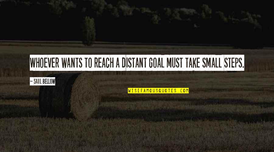 Jiggled Faces Quotes By Saul Bellow: Whoever wants to reach a distant goal must