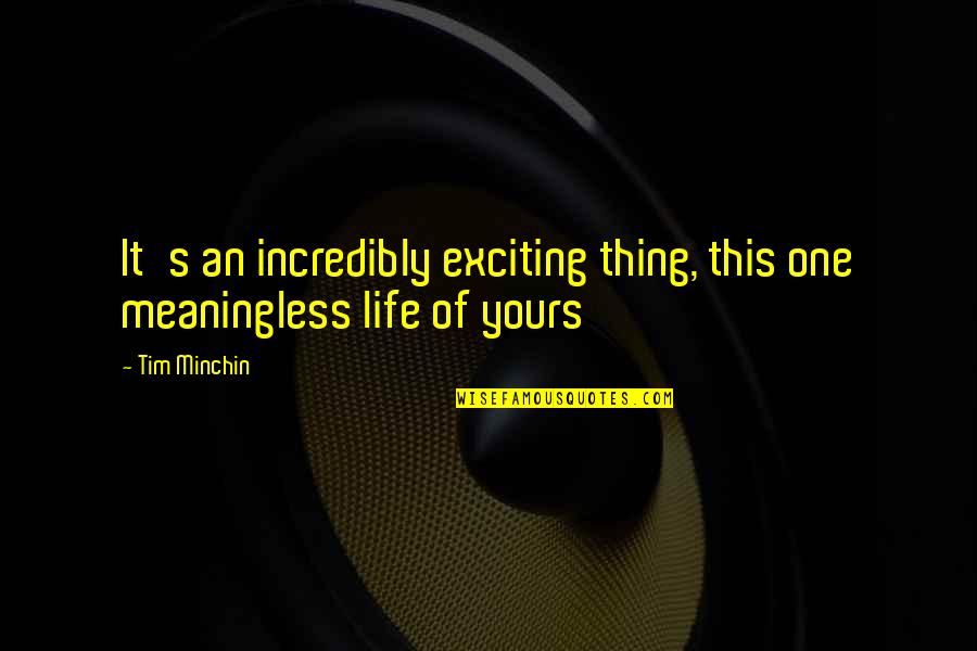Jiggled Quotes By Tim Minchin: It's an incredibly exciting thing, this one meaningless