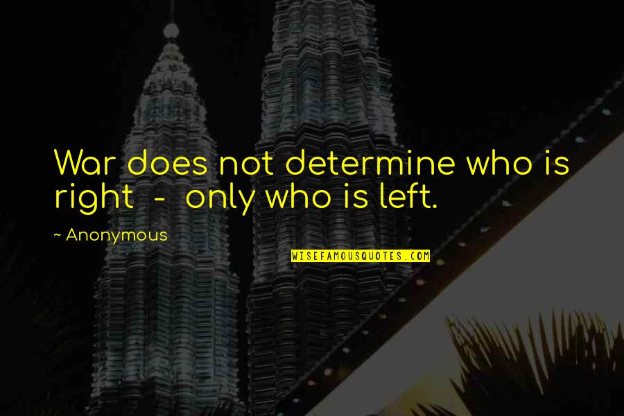 Jihadist Quotes By Anonymous: War does not determine who is right -