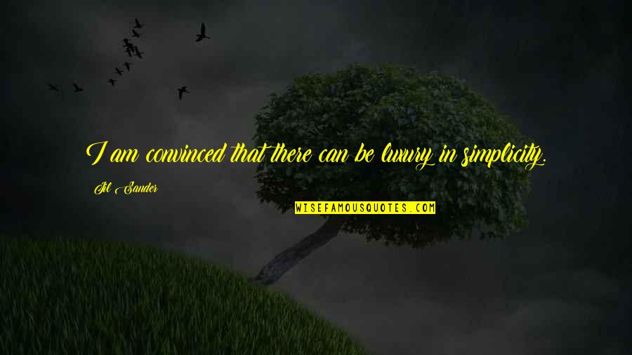 Jil Sander Quotes By Jil Sander: I am convinced that there can be luxury