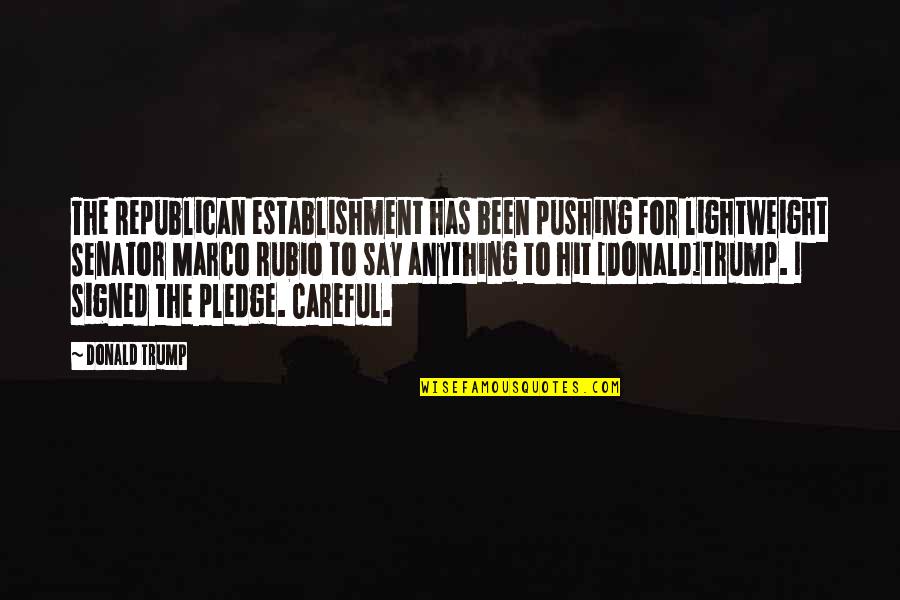 Jilava Quotes By Donald Trump: The Republican establishment has been pushing for lightweight Jilava Quotes By Donald Trump: The Republican establishment has been pushing for lightweight