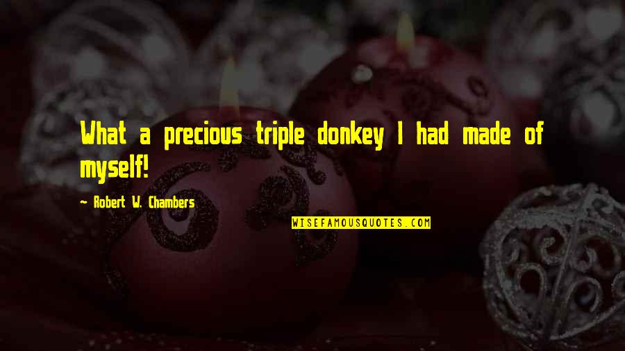 Jill Dragomir Quotes By Robert W. Chambers: What a precious triple donkey I had made Jill Dragomir Quotes By Robert W. Chambers: What a precious triple donkey I had made