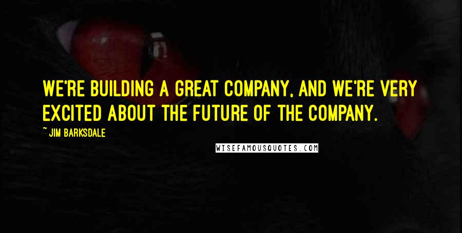 Jim Barksdale quotes: We're building a great company, and we're very excited about the future of the company.