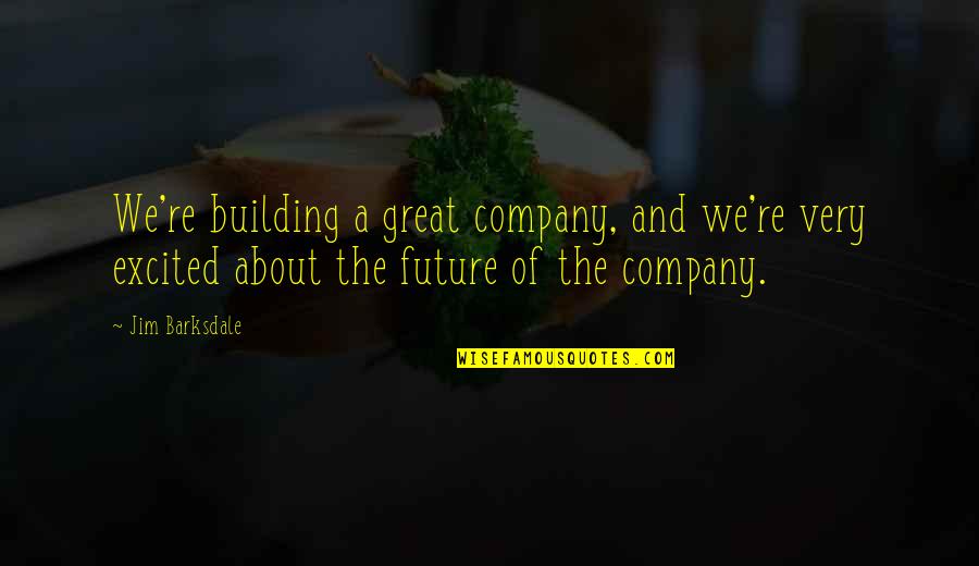 Jim Barksdale Quotes By Jim Barksdale: We're building a great company, and we're very Jim Barksdale Quotes By Jim Barksdale: We're building a great company, and we're very